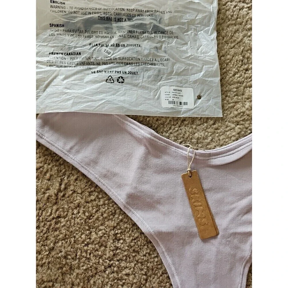 SKIMS Cotton Jersey Dipped Thong Iris Mica Size 3XL